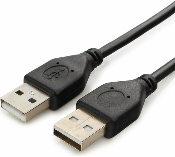 Кабель Cablexpert USB 2.0, AM/AM, 1.8м, экран, медь, черный, пакет CCP-USB2-AMAM-6