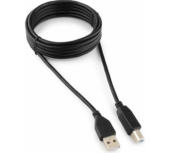 Кабель Cablexpert USB 2.0 Pro, AM/BM, 3.0м, экран, черный, пакет CCP-USB2-AMBM-10 1