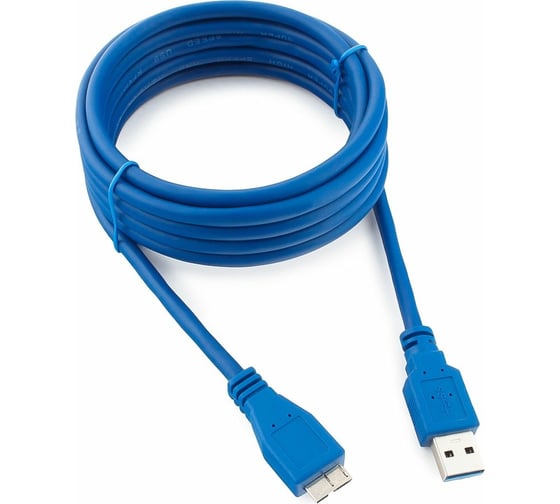 Кабель Cablexpert USB 3.0 Pro, AM/microBM 9P, 3м, синий, пакет CCP-mUSB3-AMBM-10 1