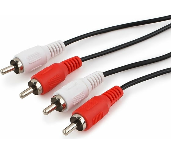 Кабель Cablexpert аудио 2xRCA/2xRCA, 5м, черный, пакет CCA-2R2R-5M