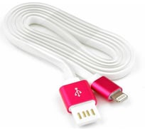 Кабель Cablexpert USB2.0 AM/Light-g 8P 1м мультиразъем USB A, силиконовый шнур, разъемы розовый металл CC-ApUSBr1m