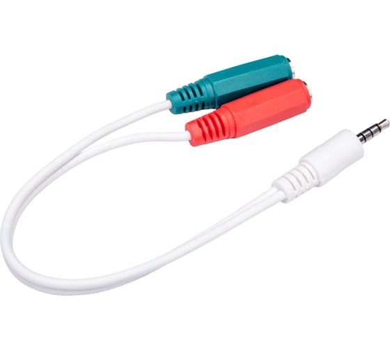 Кабель Cablexpert переходник аудио Jack 3.5(M) 4pin/2xJack 3.5(F), 20см, белый, CCA-417W