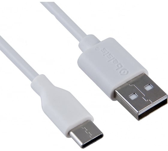 Кабель Belsis USB 2.0 А вилка - USB Type C вилка, быстрая зарядка, 1м, 1,8 А, белый BS3216