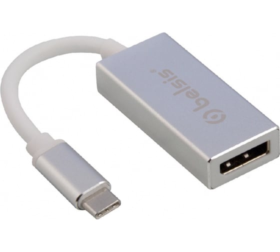Кабель-адаптер Belsis USB 3.1 Type C m - DisplayPort розетка f, 4K, 0,2 м, серебристый BW8812 1