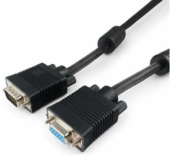 Кабель удлинитель Cablexpert VGA Premium 10м 15M/15F двойной экран ферритовые кольца черный CC-PPVGAX-10M-B