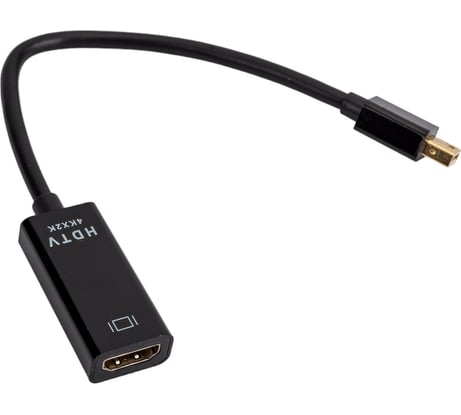 Переходник Cablexpert mini DisplayPort - HDMI 4K 20M/19F кабель 15см черный A-mDPM-HDMIF4K-01