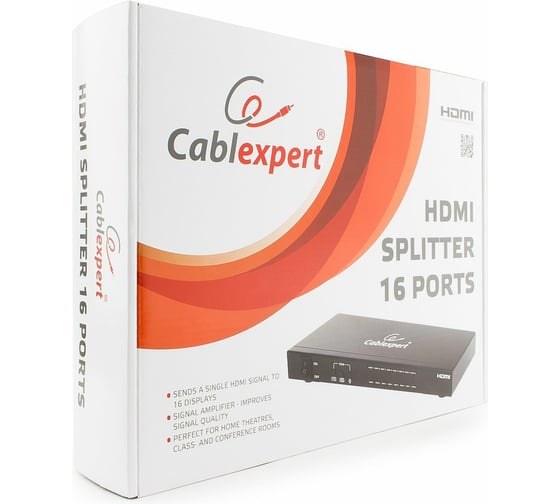 Разветвитель Cablexpert HDMI HD19F/16x19F 1 компьютер, 16 мониторов Full-HD 3D 1.4v, DSP-16PH4-001