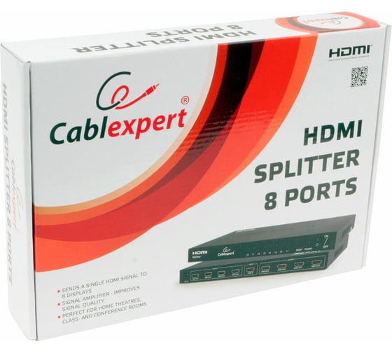 Разветвитель Cablexpert HD19F/8x19F 1 компьютер, 8 мониторов Full-HD 3D 1.4v DSP-8PH4-03