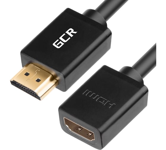 Удлинитель HDMI GCR 5.0m v2.0 черный, 28 AWG, Ethernet 18.0 Гбит/с, 19M/19F, тройной экран, VIV51I660 1