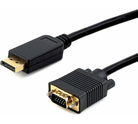 Кабель DisplayPort Cablexpert 1,8м, 20M/15M, черный, экран, пакет CCP-DPM-VGAM-6