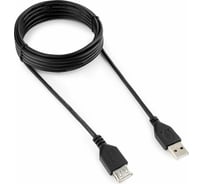 Кабель удлинитель USB2.0 Cablexpert Pro, AM/AF, 3.0м, экран, черный, пакет CCP-USB2-AMAF-10 16483367