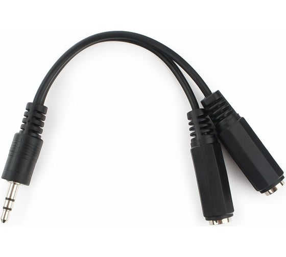 Кабель Cablexpert разветвитель аудио сигнала Jack 3.5(M) 3pin/2xJack 3.5(F), 10см, черный, пакет CCA-415-0.1M