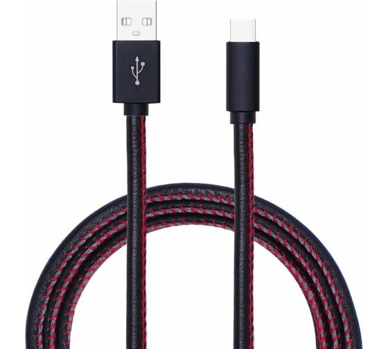 USB кабель Pro Legend Type-C, кожаный, черный, 1м PL1156 1