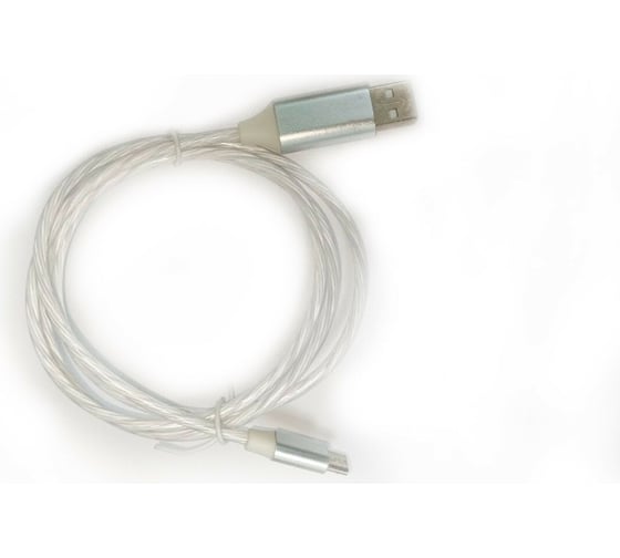 Светящийся кабель USB micro USB Pro Legend белый, 1м PL1328 1