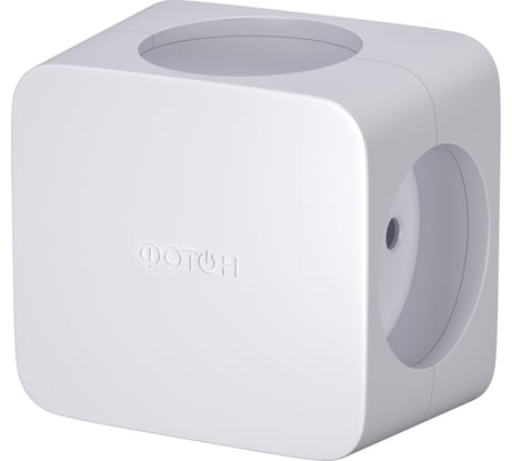 Разветвитель четверник куб ФОТОН 16А, на 4 розетки белый 4000 Вт, 24590