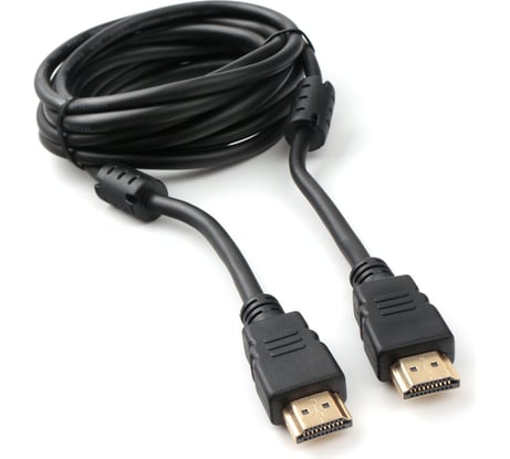 Кабель HDMI Cablexpert 3м v2.0 19M/19M медь, черный позолоченные разъемы экран 2 ферритовых кольца пакет CCF2-HDMI4-10