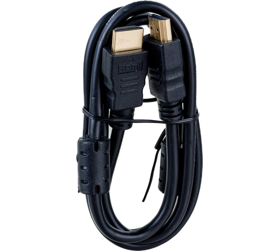 Кабель HDMI Cablexpert 1м v2.0 19M/19M медь, черный позолоченные разъемы экран 2 ферритовых кольца пакет CCF2-HDMI4-1M
