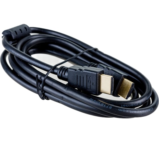 Кабель HDMI Cablexpert 1.8м, v2.0, 19M/19M, медь, черный, позолоченные разъемы, экран, 2 ферритовых кольца, пакет CCF2-HDMI4-6