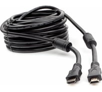 Кабель HDMI Cablexpert 15м v1.4 19M/19M медь, черный позолоченные разъемы экран 2 ферритовых кольца пакет CCF2-HDMI4-15M 19968628