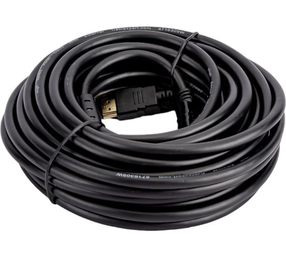 Кабель HDMI Cablexpert 19M/19M, v2.0, медь, позол.контакты, экран, 2 фер.кольца, 10м, черный, пакет, HDMI CCF2-HDMI4-10M