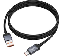 Кабель Hoco USB2.0 AM/Type-C, 5А, с дисплеем, X118, 1м, черный, коробка 6942007655088