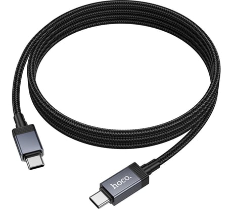 Кабель Hoco USB2.0 Type-C/Type-C, 3А, 60Вт, с дисплеем, X118, 1м, черный, коробка 6942007655095