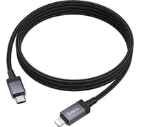 Кабель Hoco USB2.0 Type-C/Lightning, 2.4А, 27Вт,с дисплеем, X118, 1м, черный, коробка 6942007655064