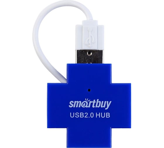 Хаб Smartbuy USB 2.0 6900, 4 порта, голубой SBHA-6900-B 1