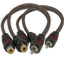Кабель RCA AurA Y-коннектор, 0.2 метра, 2 мамы/1 папа, 2 канала, витая пара, 2 штуки RCA-0Y21