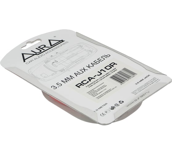 Кабель AurA миниджек, 3,5-3,5 mm, красный, 1 метр RCA-J10R