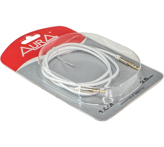 Кабель AurA миниджек, 3,5 > 3,5 mm, серебристый, 1 метр RCA-J12S