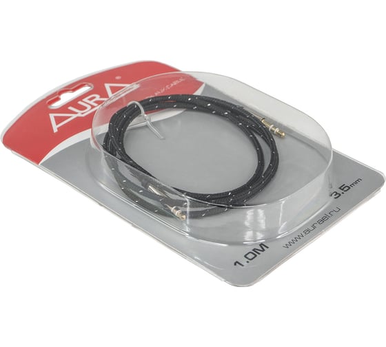 Кабель AurA миниджек, 3,5-3,5 mm, чёрный, 1 метр RCA-J11B
