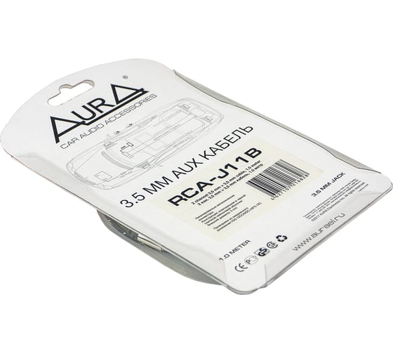 Кабель AurA миниджек, 3,5-3,5 mm, чёрный, 1 метр RCA-J11B