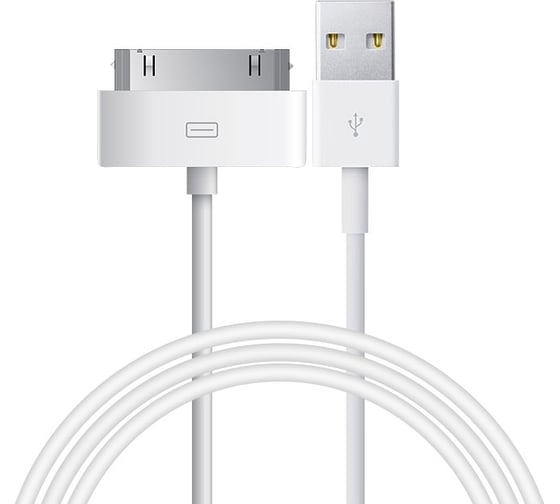 Кабель USB 2.0 Hoco X1, АM/Apple (30pin) M, белый, 1м 6957531033448