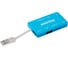 Картридер + Хаб Smartbuy 750, USB 2.0 3 порта+SD/microSD/MS/M2 Combo, голубой SBRH-750-B 1