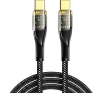 Кабель REXANT Type-C – Type-C 5А 100Вт 1м черная нейлоновая оплетка, световая индикация 18-7092