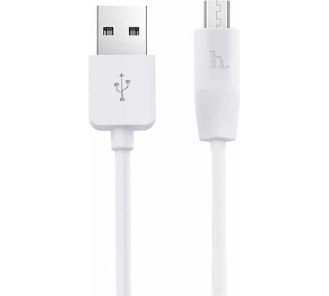 Кабель USB 2.0 Hoco X1, AM/microBM, белый, 2м макс.ток 2,4 А 6957531042686