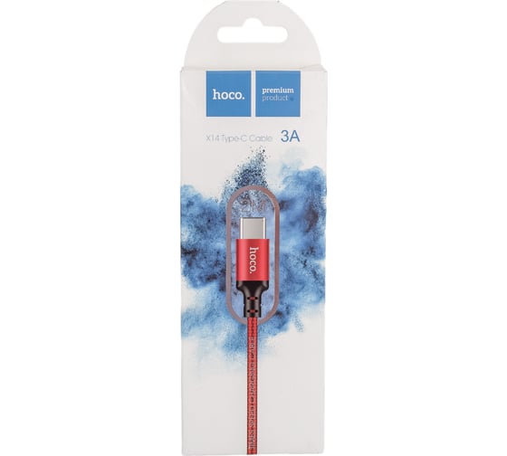 Кабель USB 2.0 Hoco X14, AM/Type-C M, черно-красный, 2м 6957531062936