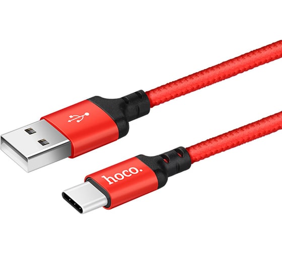 Кабель USB 2.0 Hoco X14, AM/Type-C M, черно-красный, 2м 6957531062936