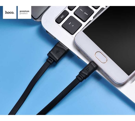 Кабель USB 2.0 Hoco X5 бамбук, AM/microBM, черный, 1м 6957531040064