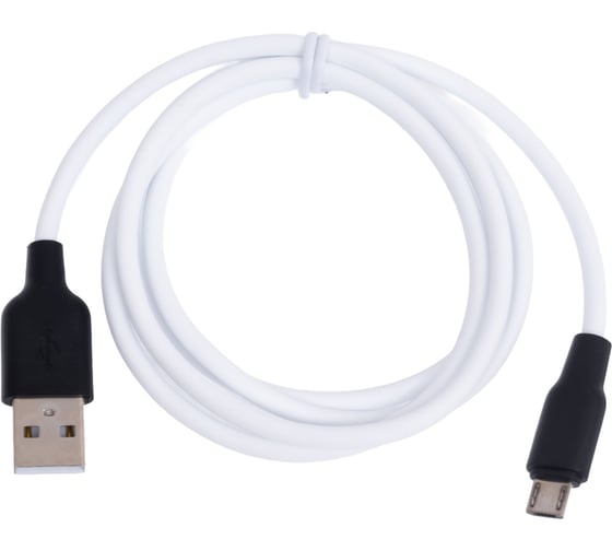 Кабель USB 2.0 Hoco X21, силиконовая оплетка, AM/microBM, бело-черный, 1м макс.ток 2 А 6957531071389