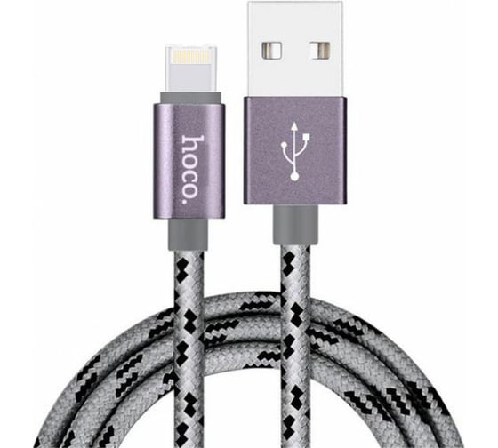 Кабель USB 2.0 Hoco X2 текстильная оплетка, AM/Lightning M, матовый, 1м 6957531032168 1