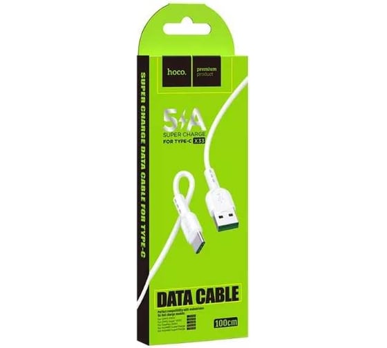 Кабель USB 2.0 Hoco X33, AM/Type-C, белый, 1м, 5А 6931474706126