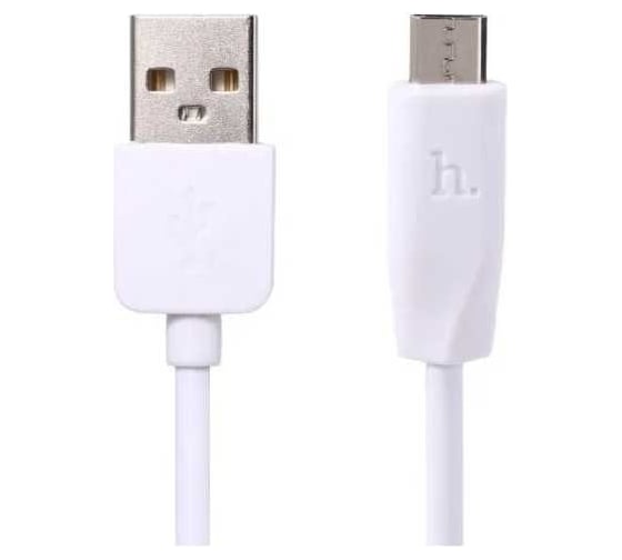 Кабель USB 2.0 Hoco X1, AM/microBM, белый, 1м макс.ток 2,4 А 6957531032038