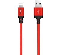 Кабель USB 2.0 Hoco X14, AM/Lightning M, черно-красный, 1м 6957531062837