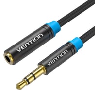 Кабель-удлинитель VENTION аудио Jack 3,5 mm M/Jack 3,5 mm F, 1.5 м, тканевая оплетка VAB-B06-B150-M