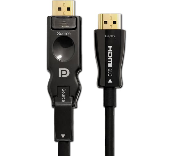 Активный оптический кабель Filum DisplayPort 1.2-HDMI 2.0, 17,28 Gbps, 4K (3840х2160px) 60Hz, HDCP 2.2, HDR10, VRR, 30 м FL-AOC-DP1.2-HDMI2.0-30M 1