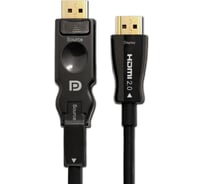 Активный оптический кабель Filum DisplayPort 1.2-HDMI 2.0, 17,28 Gbps, 4K (3840х2160px) 60Hz, HDCP 2.2, HDR10, VRR, 10 м FL-AOC-DP1.2-HDMI2.0-10M