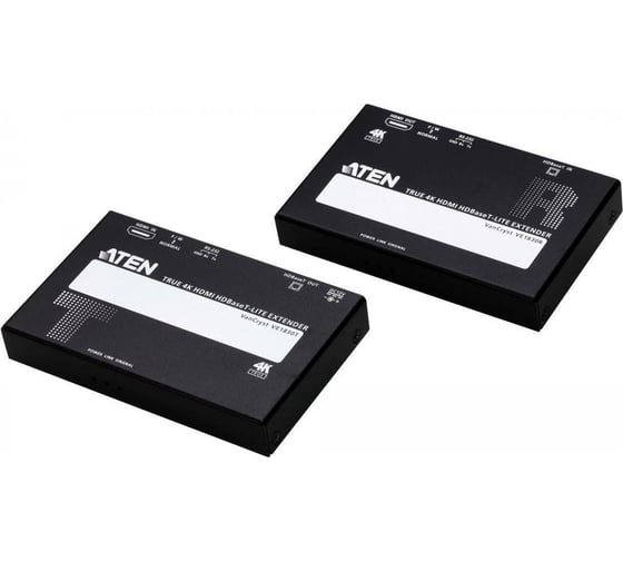 Удлинитель ATEN HDMI+RS232, 70 м., 1xUTP, макс.разр.4096x2160 60Hz 4:2:0 35м Cat5e/6;3840x2160 60Hz 4:4:4 35м Cat5e/6;1080p 70м Cat 6a/60м VE1830-AT-G