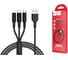 Кабель Hoco USB HOCO X25 Soarer 3 в 1 для Lightning, Micro USB, Type-C, 2А, 1м, черный 092091 1
